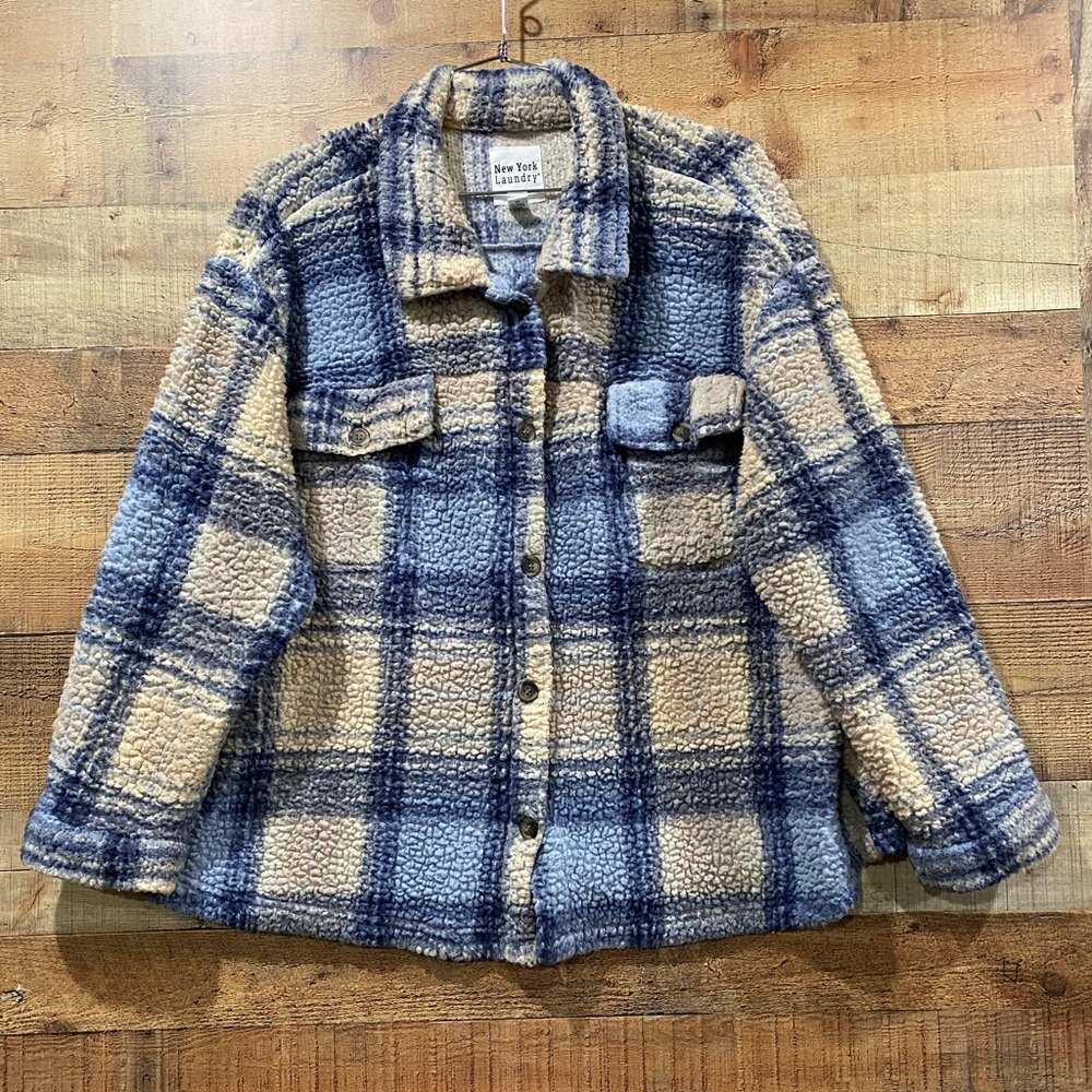New York Laundry Fleece Warm & Cozy Shacket Jacket Size 3XL
